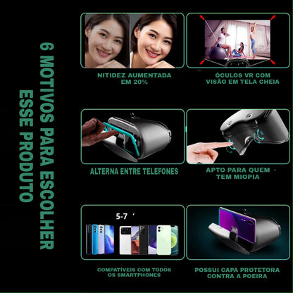 Óculos Headset VR Imersão Total - Aurora Store - Aurora Store
