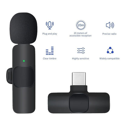 Microfone de Lapela Sem Fio Wireless - Aurora Store - Aurora Store